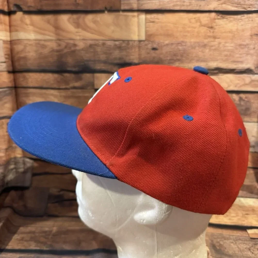 Texas Rangers Hat Vintage Style Red Blue Block T Logo Retro MLB Snapback Cap